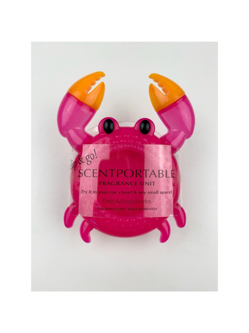 New Bath & Body Works Scentportable Clip & Go Pink Crab Car Closet Air Freshener